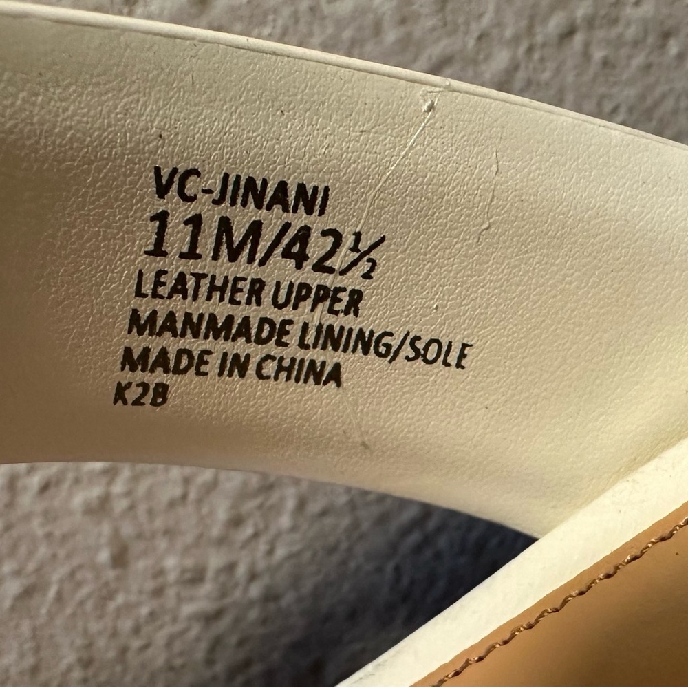 Vince Camuto White Block Heel Slide Sandals - Picture 6 of 9
